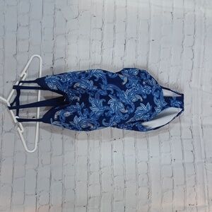 Basic Edition Womans  One Piece Blue Bathing‎ Suit sz 18